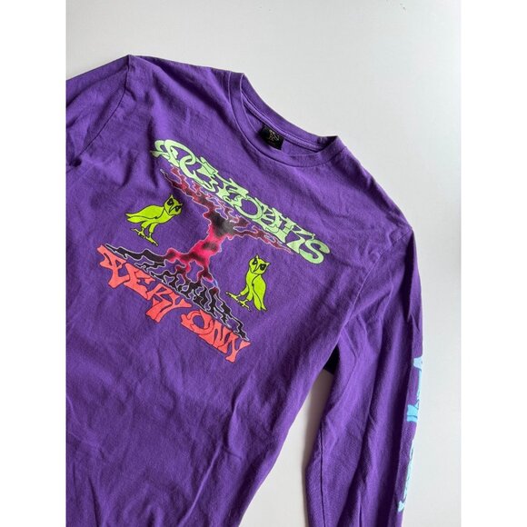 OVO OCTOBER'S VERRY OWN Purple Cotton Illusion Long Sleeve T-Shirt, Size M - Picture 4 of 14